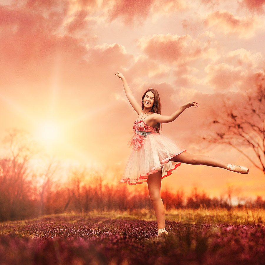 Tween Ballerina at Sunset by Louisville Dance Photographer