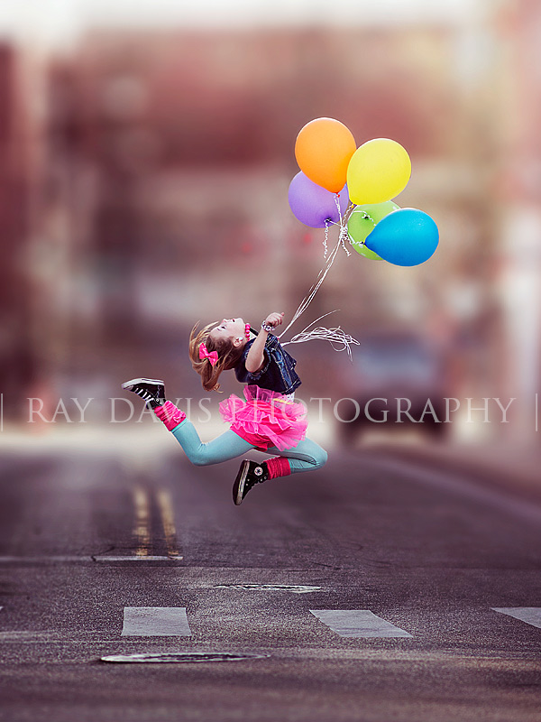 Ten Year Old Girl Birthday Photos Idea with Balloons by Louisville Child Photographer