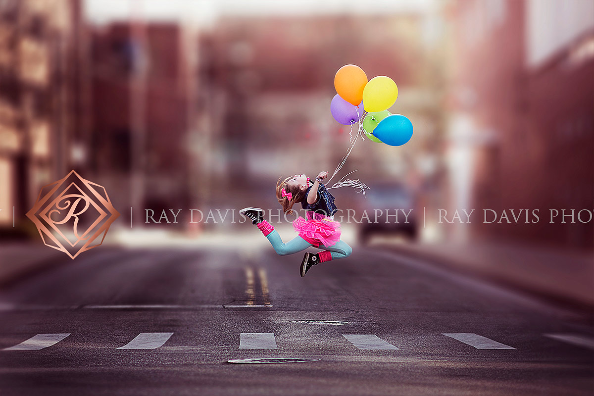 Ten Year Old Girl Birthday Photos Idea with Balloons by Louisville Child Photographer