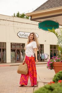 Summer outfit from Collections Boutique woman shopping in westport village taken by louisville personal branding photographer