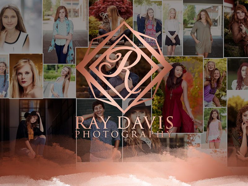 Louisville KY Photographer Ray Davis Collage of girl portraits and logo for child photography and senior photos website