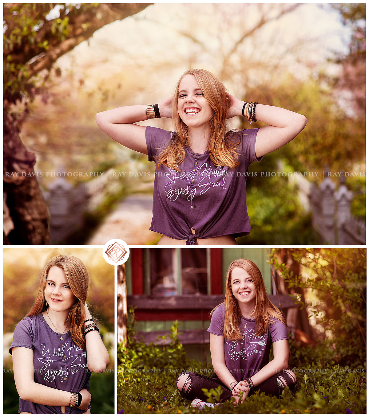 oldham county high school girl during spring portrait session with Louisville Senior Photographer Ray Davis Photography