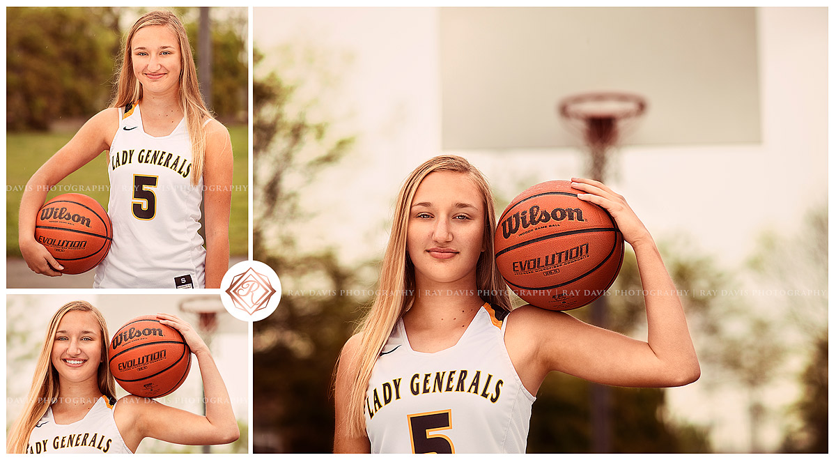 Clarksville high school girl with basketball by Louisville Senior Photographer