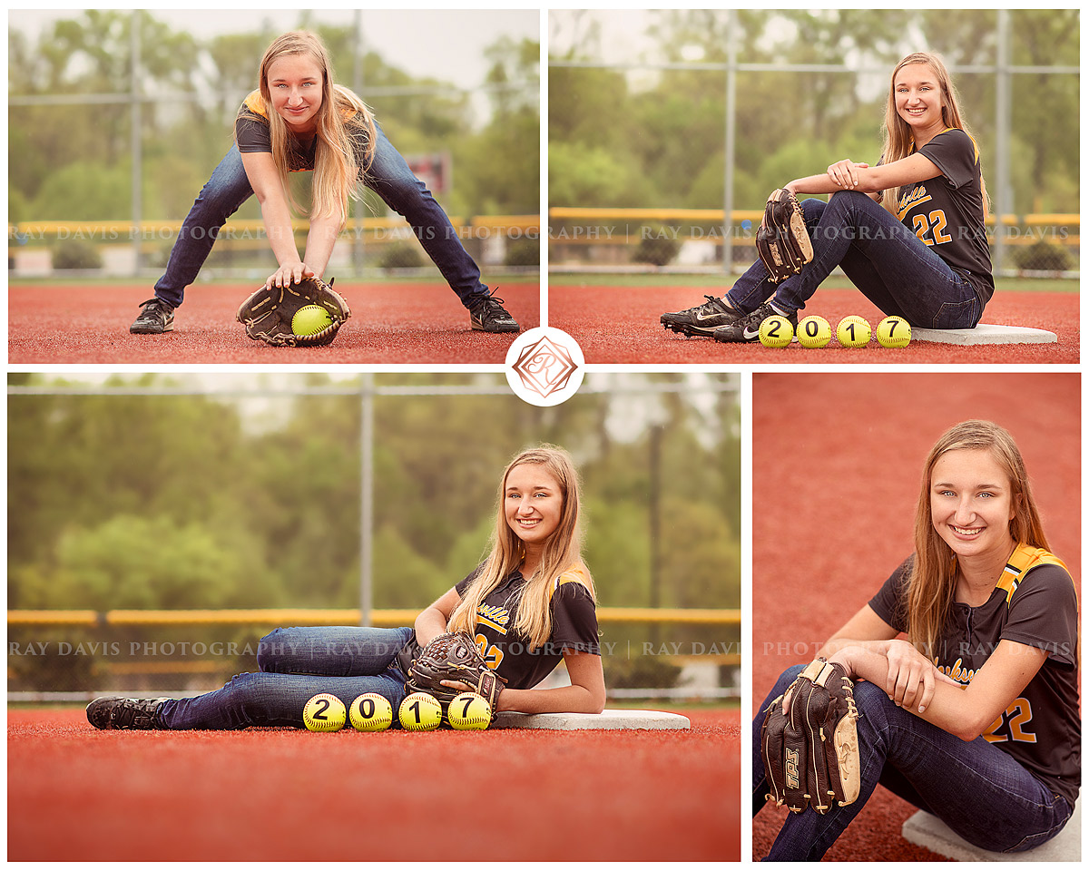 Softball Player Senior Girl from Clarksville High School on baseball field by Ray Davis Photography in Louisville KY