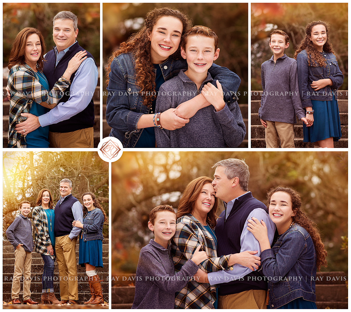 Fall family pictures of Mom, Dad and 2 kids by Louisville Family Photographer Ray Davis Photography