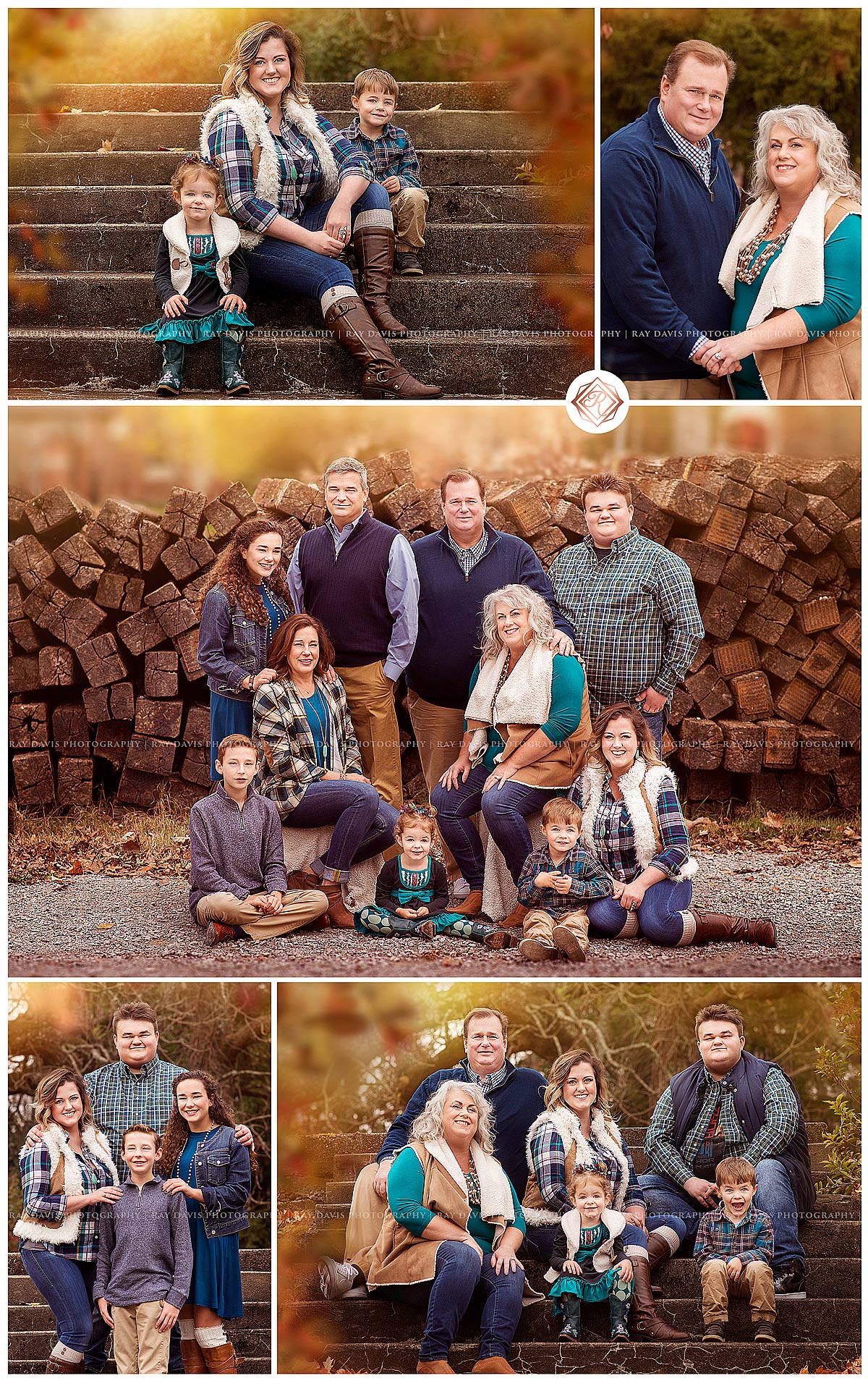 Family Fall pictures of large extended family in Louisville KY by Ray Davis Photography