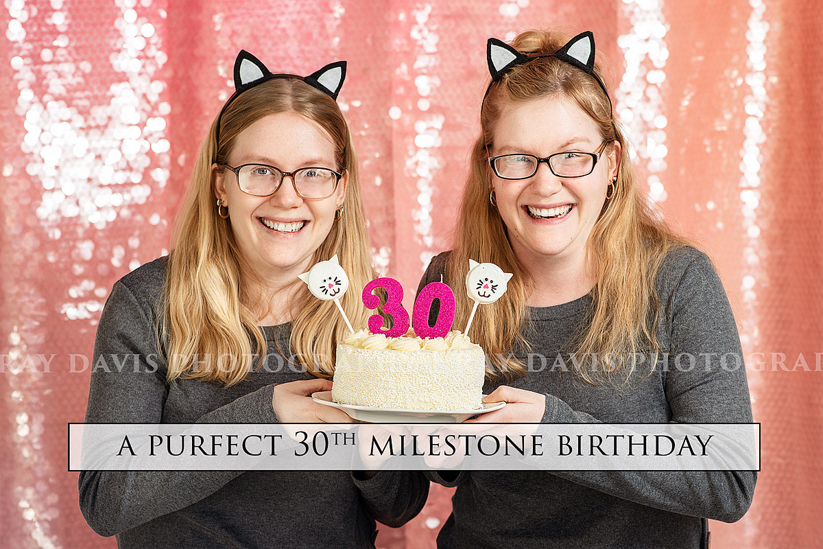 Louisville Birthday Photographer captures 30th Birthday twins cat theme session