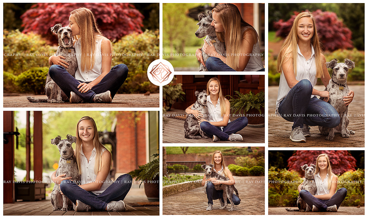 Senior girl with dog portraits in Anchorage by Louisville Photographer Ray Davis
