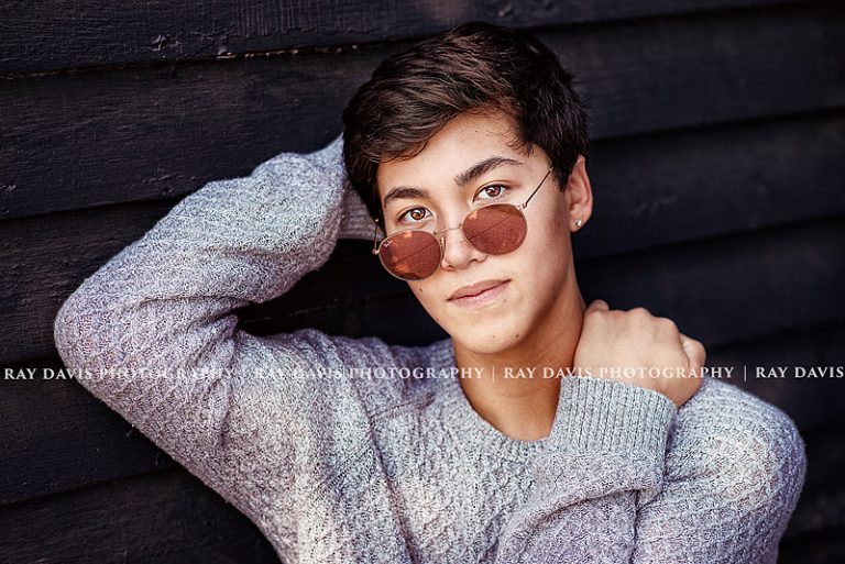 Louisville senior guy wearing sunglasses modeling for Ray Davis Photography