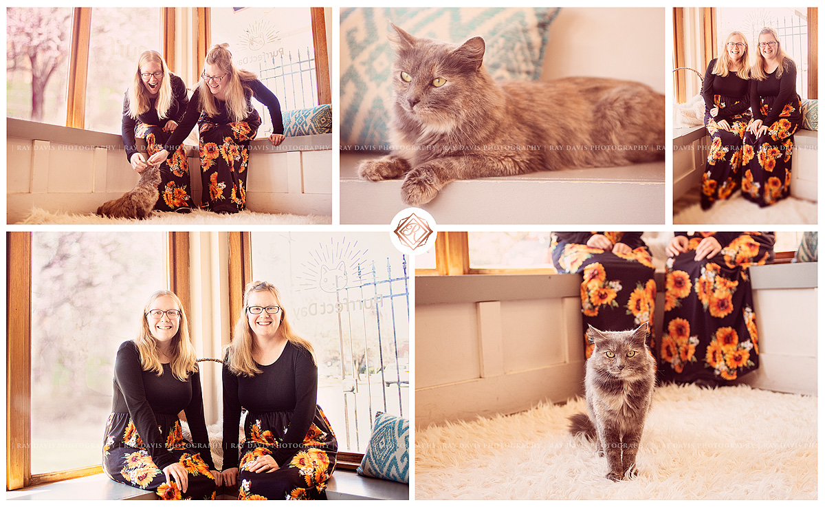 Purfect Cat Cafe interior with twin women for Birthday in Louisville