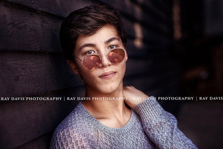 Senior Boy pose with glasses for Model headshots by Ray Davis Photography