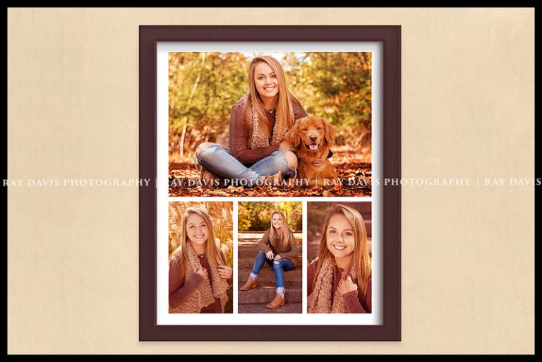 senior photo collage of framed wall art printed by Louisville Photographer