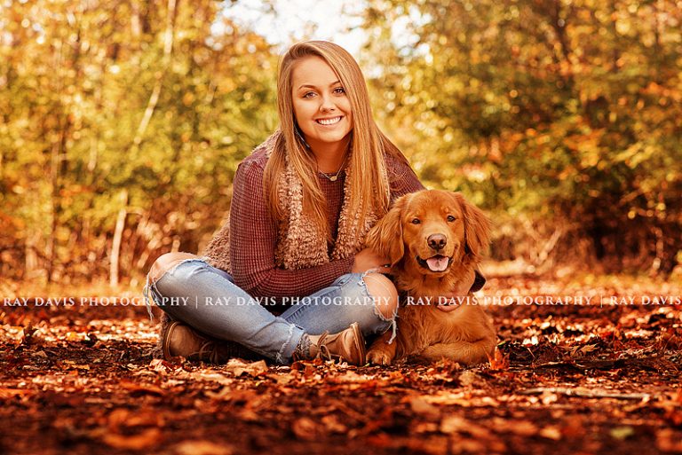 Senior girl with dog by Louisville Senior Photographer Ray Davis Photography