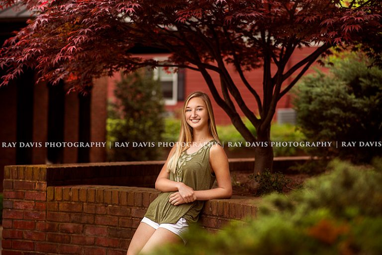 Senior Picture of Girl in Anchorage Trail under Japanese Maple Tree